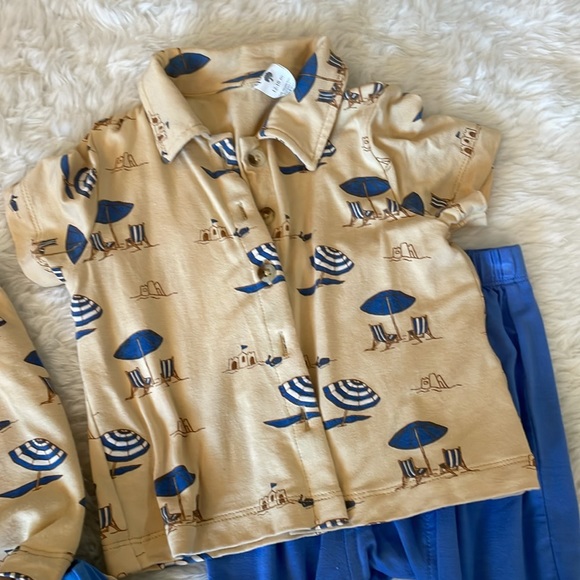 Kate Quinn 4 Pc Set - Tank/Guayabera - 12-18 Mo & Shorts/Panda Pants - 6-12 Mo - Picture 3 of 5